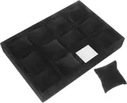 Ipetboom Watch Organizer Tray with Mini Pillows Velvet Display for Wrist Watches and Bracelets Stylish Jewelry Bangle Storage for Desktop and Countertop