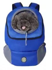 Small Pet Backpack Carrier Padded Shoulder Breathable Mesh, Side & Front pockets