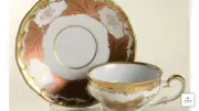 Weimar Jutta White/Gold (6) Demitasse Tea Cups/ Saucers Set