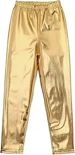 [ZUYPSK] Kids Boys Girls Shiny Metallic Leggings Tights Jazz Hip Hop Dancing Stage Performance Pants Dancewear