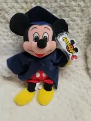2000 Graduation Mickey Mouse WDW Disneyland MouseToys tag bean bag Plush mbbp