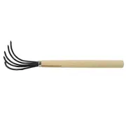 5-Claw Rake Hand Cultivator with Long Wooden Handle, Bendproof Garden Hand N7M7
