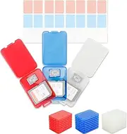 Kiorafoto 24 PCS Multi-Color Organize Clear Plastic Memory Card Case Holder for 24 SD SDXC SDHC & 24 Micro SD SDXC SDHC TF Cards, Transparent SD MSD Memory Card Case Box Storage Organizer with Labels
