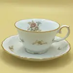 日本NORITAKE則武金邊白瓷花卉花茶/咖啡杯組180ML
