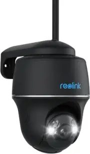 Argus PT (Black) - 5MP PT Security Camera Outdoor, 360 ° Pan Tilt Battery Powere