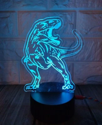 Dinosaur LED Night Light - 16 color base - Plug-In or Battery operated