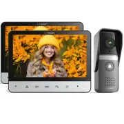 TMEZON Video Doorbell Door Phone Camera Intercom System 2x7" Monitor Night View