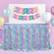 Magical Unicorn Curly Tulle Fabric Table Skirt