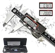 KETOTEK Digital Caliper Measuring Tool, IP54 Waterproof Stainless Steel Electronic Vernier Caliper 6 Inch/150mm Digital Micrometer with Large LCD Screen