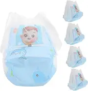 PEPLAYTAL 5 Pack Waterproof Swim Diaper Nappy Pants for Swimming Swim Nappies Alternative Newborn to Toddler Disposable Swimpants