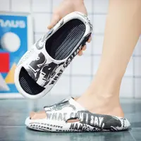在飛比找ETMall東森購物網優惠-外穿男士夏季韓版個性防滑拖鞋