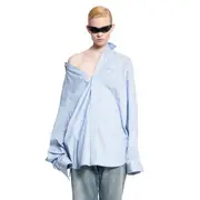 [BALENCIAGA] BALENCIAGA WOMAN BLUE SHIRTS Blue