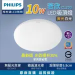 【PHILIPS 飛利浦】10W 若欣 LED吸頂燈 新版CL200 1-2坪(白光/黃光 臥室 陽台 走道)