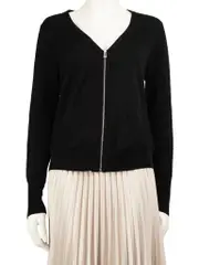 Black Wool Zip Up Jacket