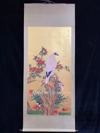 在飛比找Yahoo!奇摩拍賣優惠-編號：J309.泥金手繪中堂畫《鷹》（僅此一副）作者：于非闇