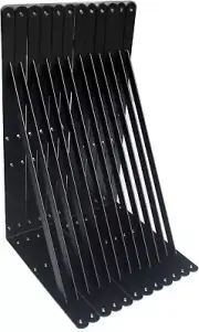 12 Pack L20 X H 12" Black Heavy Duty Shelf Brackets with Screws Metal Shelf Brac