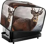 Wild Animals Deer Toaster Cover 2 Slice Bread Machine Covers Waterproof Universal Size Kitchen Small Appliance Cover with Hang Loop, Dust and Fingerprint Protection