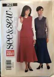Butterick Sewing Pattern 3621 Misses Top Vest SIze 12 14 16 Uncut FF