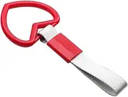 DSkoiph 1 PC Heart JDM Tsurikawa Hang Ring Subway Train Bus Handle Hand Strap Drift for Car (Red)