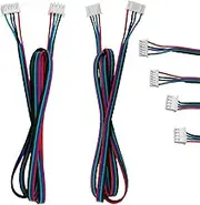 BLLNDX Stepper Motor Wire 2PCS XH2.54-4P to PH2.0-6P 2m Color Wire Stepper Motor Cables for NEMA 17 Stepper Motor 3D Printer Motor