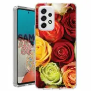 For Samsung Galaxy A23 5g A52 A53 TPU Case Cover+Glass(Rose Bouquet)
