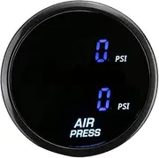 2 Inch 52mm Air Suspension Pressure Gauge PSI Dual Display Red Blue LED Air Ride Air Press Meter 2pcs 1/8 NPT Electrical Sensor Boost Gauge(Blue LED)