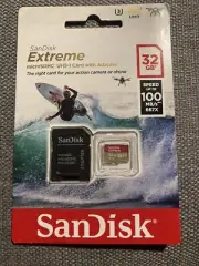 Sandisk Extreme 32GB MicroSDHC UHS-1 Card With Adaptor For Camera Drone