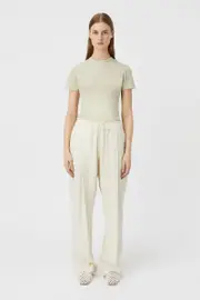 Abel Monogram Fitted Tee in Alabaster White - CAMILLA AND MARC® C&M