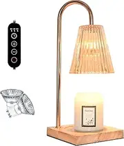 Candle Warmer Lamp With Timer, Dimmable Warming Light Compatible With Various Candles for Home Decor, Large Jar With 2 Bulbs Amber-02