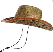 [HONMEET] Men's Wide Brim Straw Sun Hat Portable Beach Hat Sun Visor for Summer Protection