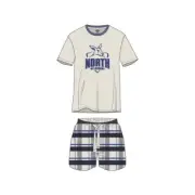 North Melbourne Kangaroos AFL Mens Short Sleeve Check PJ Pyjama Set Size M New