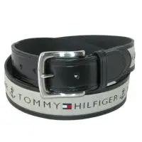 在飛比找momo購物網優惠-【Tommy Hilfiger】2018男時尚灰織帶鑲嵌黑色