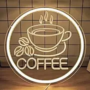 JanHune Coffee Neon Sign LED Neon Coffee Bar Signs for Wall Dimmable Light Up Signs for Cafe Bar Home Bar Restaurant Business Wall Signs Decor