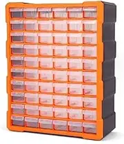HORUSDY 60-Drawer Parts Storage Bin Cabinet Tool Box Chest Plastic Organiser With Divider In Each Drawer