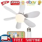 Ceiling Fan LED Light E27 Socket Fan Light Remote Control with Extender (White)