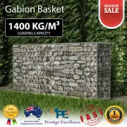Gabion Basket Steel Outdoor Garden Wall Wire Fence Fencing Barriers 200x50x100cm