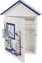 SHINEOFI Elegant Mediterranean Style Key Storage Cabinet Decorative Key Rack Space-Saving Storage Box