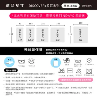 TENDAYS DS柔眠記憶床墊6尺加大雙人床墊(晨曦白 18cm高厚床)