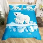 Bear Kids Duvet Cover Set Queen Size,Abstract Glacier Geometry Bedding Set,Boys
