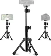 Webcam Tripod Stand Extendable Desktops Tripod for Camera/Phone/Webcam, Desk Tripod Mount Holder Compatible with Logitech Stream Webcam C925e C922x C922 C930e C930 C920 C615 /Camera/iPhone/Ring Light