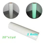 2Rolls 20in 1yard Glow in the dark Heat Transfer Vinyl T-shirts Press