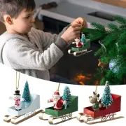 Elegant Christmas Themed Ironwork Sleigh Shaped Ornament For Christmas Tree