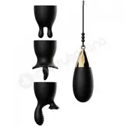 Evolved Egg-citment Vibrating Black Egg With 3 Sleeves &amp; Wireless Remote