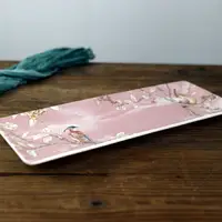 在飛比找樂天市場購物網優惠-粉色法式鄉村長方盤魚盤壽司盤子釉下彩長條盤點心盤特色長盤子