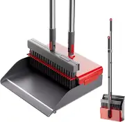 Broom with Dustpan Combo Set 180 Degree Rotating Broom Set with Comb Teeth Up..