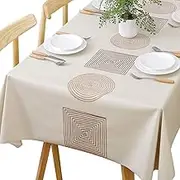 Table Cloth for Rectangle Table Heavy Duty Vinyl Tablecloth Rectangular Waterproof Plastic Tablecloth Wipeable Outdoor PVC Table Cover for Picnic (54x84 inch, Geometry)