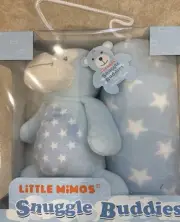 Little Minos Monkey Plush+Soft Baby Blanket Sky Blue Set
