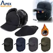 Winter Fur Ear Flap Trapper Hat Outdoor Women Men Warm Russian Aviator Mask Cap