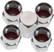 WEKADRIN 5pcs Automobile Valve Core Tire Valve Cover Tire Valve Extender Tire Stem Caps Motorcycle Tire Valve Caps Car Tire Valve Adapter Car Wheel Cap Stem Extension Silver Stainless Steel