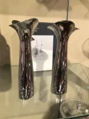 Georg Jensen Bloom Botanica Candlestick Holder Set Polished Stainless 20cm, nib